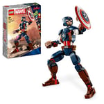 LEGO Marvel Captain America Construction Figure Buildable Toy with Shield, Avengers Collection, Play and Display Superhero Bedroom Accessory, Birthday Gift for Kids, Boys, Girls Aged 8+ 76258