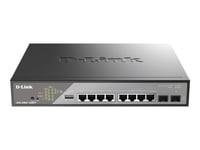 D-Link Dss 200G-10Mpp - Switch - Hanterad - 8 X 10/100/1000 (Poe++) + 2 X Gigabit Sfp - Rackmonterbar - Poe++ (242 W)