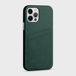 iPhone 12/12 Pro Läderskal med Kortficka - Grön