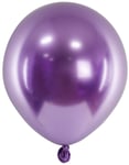 50 st Glossy Mirror Lila Ballonger 12 cm