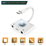 ADAPTATEUR Voice Change USB-C Sound Adapter External Stereo Sound Card Headphone Speaker