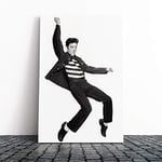 Big Box Art Canvas Print Wall Art Elvis Presley The Jailhouse Rock | Mounted and Stretched Box Frame Picture | Home Decor for Kitchen, Living Room, Bedroom, Hallway, Multi-Colour, 20x14 Inch