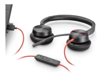 Poly Blackwire C5220 - Blackwire 5200 series - headset - på örat - kabelansluten - aktiv brusradering - 3,5 mm kontakt, USB-C - svart - Certifierad för Skype for Buisness, Certifierad för Microsoft-teams, Avaya-certifierad, Cisco Jabber-certifierad