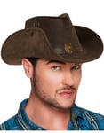 Brun Cowboyhatt med Skinnimitert Useende