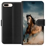 Apple iPhone 8 Plus Svart Plånboksfodral Springande Häst