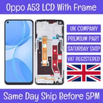 Oppo A53 2020 CPH2127 LCD Display Screen Touch Digitizer Glass With Frame UK
