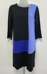 NEW! Phase Eight UK10 Eur38 Cindy black and blue colour block 3/4 sleeve dress