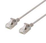 Cat6a U/FTP Nätverkskabel slim RJ45 grå 500MHz 1.5M