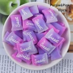 5/10pcs Rainbow Sweet Sugar Polymer Box Charms Modeling Clay Purple&pink 10pcs