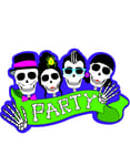 Party Skulls 40x60 cm Pappdekoration - Day of the Dead