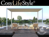 Pergola paviljong Trädgårdspaviljong San Fernando, 4x4m, Vit/Beige
