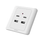 Usb-uttag Typec Usb Väggladdare Uttag Laddningsuttag med Usb-portar - I lager - WELLNGS C