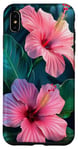 Coque pour iPhone XS Max Rose Hibiscus Tropical Floral Hawaiian Flowers Island