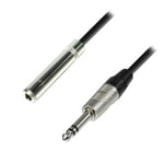 3m Adam Hall REAN Headphone Extension Cable 6.35mm Female Stereo Jack
