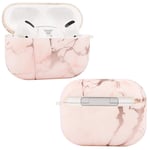 Imikoko Airpods Pro Marble Case Pink Rose Gold Glitter Cover for Airpods Pro/Airpods 3 with Bling Lines Stylish Airpod Pro Skin Protective Soft TPU Earphones Earpods Earbuds Case