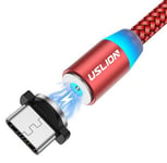 Magnetisk USB-C kabel - Fast Charge 2.4A - 2 m - Rød