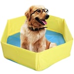 RJJBYY Foldable Dog Swimming Pool, Portable Dogs Cats Padding Pool, Collapsible Pet Bath Tub, Pet Swimming Pool Sturdy Foldable Dog Swimming for Garden Patio Bathroom