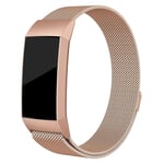 Fitbit Charge 3 luxury milanese watch band replacement - Size: L / Rose Gold