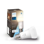 Philips Hue White, ampoule LED connectée E27 - Contrôle via Alexa, Google Assistant, Apple HomeKit - Ambiances personnalisées et économie d'énergie