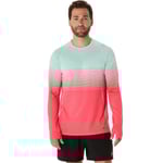 Asics Seamless LS Top M Röd/Grön - Långärmad Tröja för Löpare, Herrstorlek