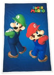 Hômadict Super Mario Plaid Sherpa 100x150 Mario et Luigi - Couverture Polaire Pour Fan et Passionné - Cocooning - Licence Officielle