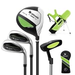 4-delat barngolfklubbset med golfbag och regnskydd för barn i åldern 5-7 år green