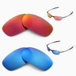 New Walleva Polarized Fire Red + Ice Blue Lenses For Oakley Square Wire 2.0
