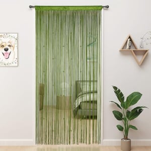 Rideau Perles Bois Et Polyester - 100x200 Cm, Décoration Intérieure, Pour Porte Ou Cloison, Style Bohème