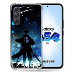 Cokitec Coque Renforcée en Verre Trempé pour Samsung Galaxy A54 5G Manga Attaque Titans Levi