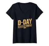 Womens D-Day The Battle of Normandy 1944 June 6 Commemorative V-Neck T-Shirt