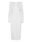 ROTATE Birger Christensen Sequin Midi Wrap Dress Vit