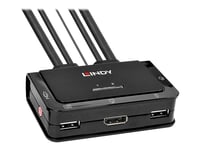 Lindy 2 Port DisplayPort 1.2, USB 2.0 & Audio Cable KVM Switch - Commutateur écran-clavier-souris/audio - 2 x KVM / audio - de bureau