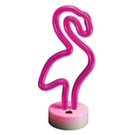 Forever Light Neon Dekorasjon m. Fot LED - Rosa Lys m. Flamingo