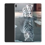 Yoedge Case Compatible for Lenovo Tab E10 TB-X104F-Cover Silicone Soft Clear with Design Print Cute Pattern Antiurto Shockproof Back Protective Tablet Cases for Lenovo Tab E10 TB-X104F, Cat
