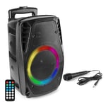 Battery Operated PA Speaker System with Microphone, Bluetooth, Party Lights