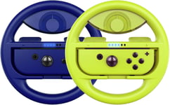Volant Switch, Volant De Course Joy-Con Manette, Steering Wheel Pour Mario Kart 8 Deluxe / Nintendo Switch & Mod¿¿Le Oled, Bleu / Jaune N¿¿On (Pack De 2)
