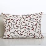 2pack broderade prydnadskuddfodral Jacquard bladmönster rektangel mjukkuddfodral kuddfodral (30x50 cm)
