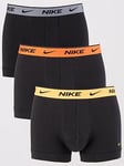 Nike Underwear Mens Trunk 3pk-navy, Multi, Size M, Men