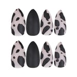 Leopard False Nail Tips Stiletto With Glue Full Cover