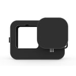 Linghuang Protective Case for GoPro Hero 10 for GoPro Hero 9 Black Shockproof Silicone Cover with Lens Cap and Strap (Black)
