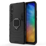 VGANA Case for Xiaomi Redmi 9AT, Car Magnet Ring Function Dual Layer Shockproof Scratchproof Protective Cover. Black