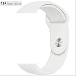 SQWK Strap For Apple Watch Band Silicone Pulseira Bracelet Watchband Apple Watch Iwatch Series 5 4 3 2 42mm or 44mm SM Race white 12