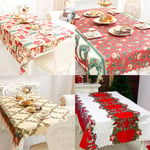 Christmas Polyester Printed Tablecloth New Year Table Covers Chr B