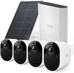 Arlo Ultra 2 Wireless Outdoor Home Security Camera, CCTV, 4 Camera System and FREE Arlo Solar Panel Charger bundle - White, With 90-day FREE trial Arlo Secure Plan