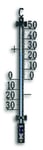 TFA Dostmann thermomètre analogique d'extérieur en métal, 12.5000, résistant aux intempéries, thermomètre de Jardin, thermomètre pour Porche, Balcon, terrasse, Montage Mural, Noir