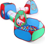 5-in-1 Pop-Up Tent w/ Ball Pit & Tunnel Kids Indoor/Outdoor Fun No Balls Include