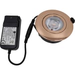 Nordtronic Low Profile Flexible Infällda spotlight, drivdon, Ø8,3 cm, koppar, 3000K