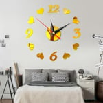 Large Acrylic 3d Wall Clock Design Mirror Clocks Stickers Home D Light Gold