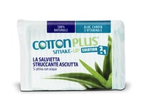 Cotton Plus SMAKE-UP ALOE VERA MAXI 40 pièces | Démaquillant naturel ! Lingettes démaquillantes sèches brevetées, sans conservateurs, 100% naturelles!
