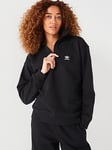 adidas Originals Womens Half Zip Sweatshirt - Black, Black, Size M, Women